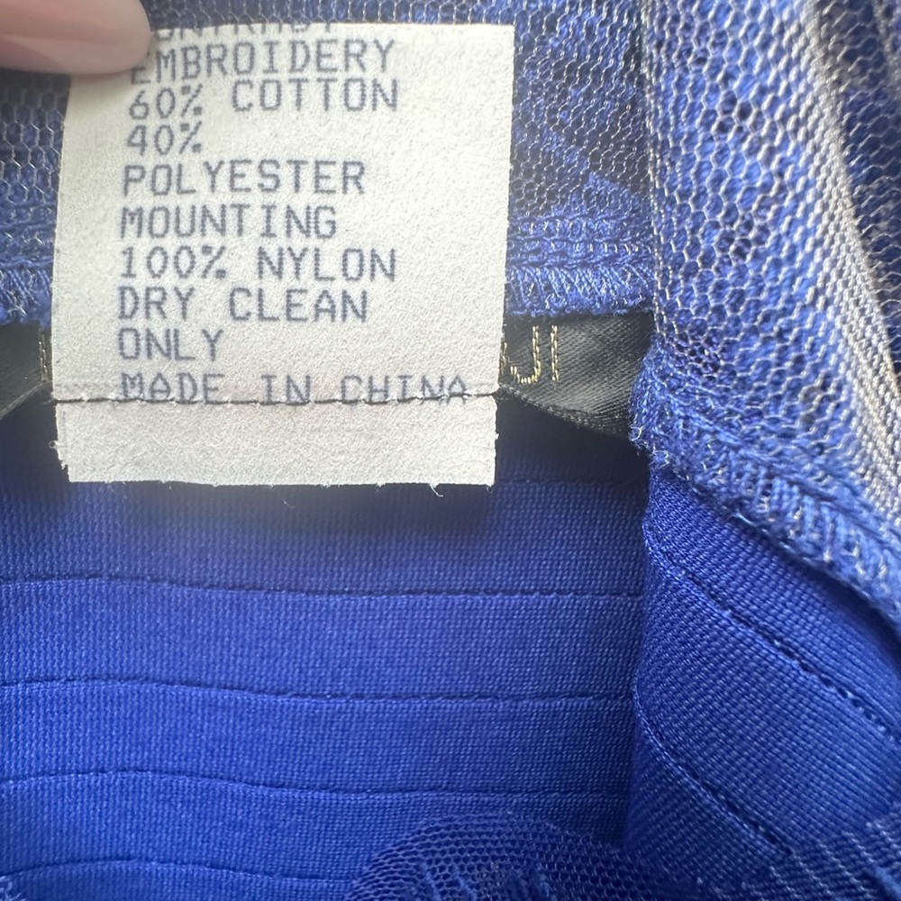 Tadashi Shoji Royal Blue Detailed Cocktail Dress - Picture 11 of 12